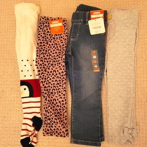 Lot or 3 pairs of Girls Gymboree Pants and 1 pair of Tights size 2T NWT